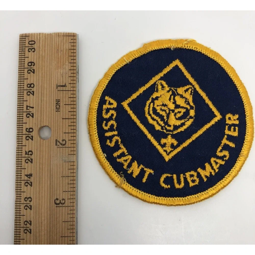 Cub Scout Assistant Cubmaster Patch Boy‎ Scouts Badge Leader Gold Bear Blue 3